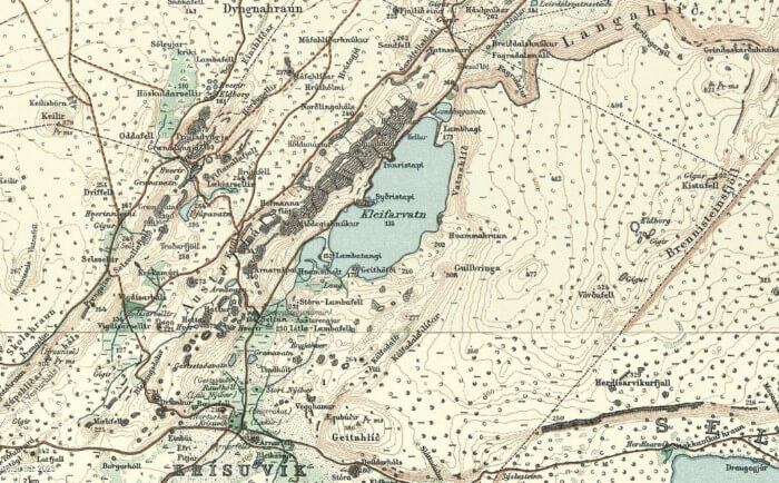 Map of Kleifarvatn lake - map.is