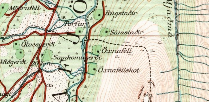 Map of Öxnafell - map.is